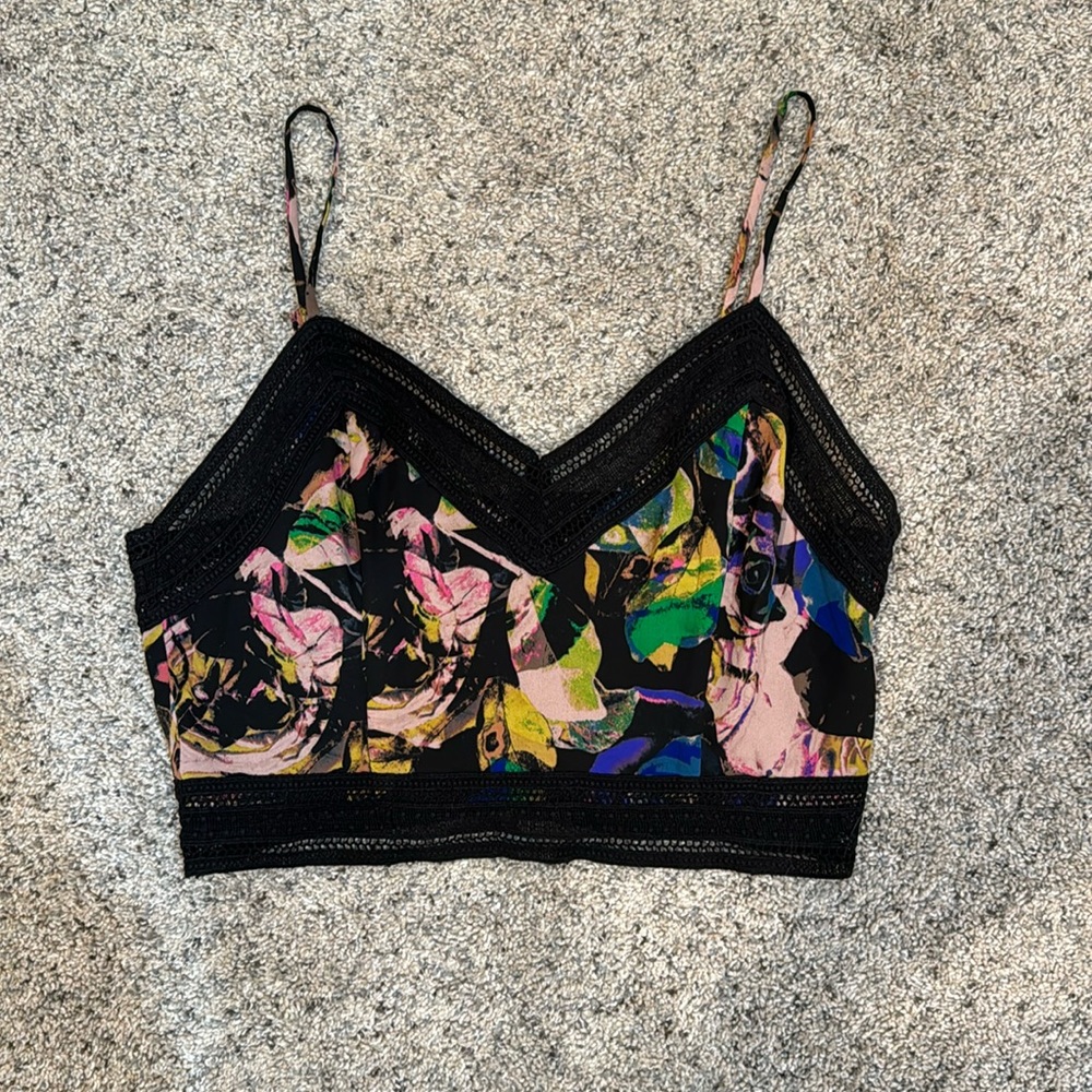 Floral and lace crop top by ASTR